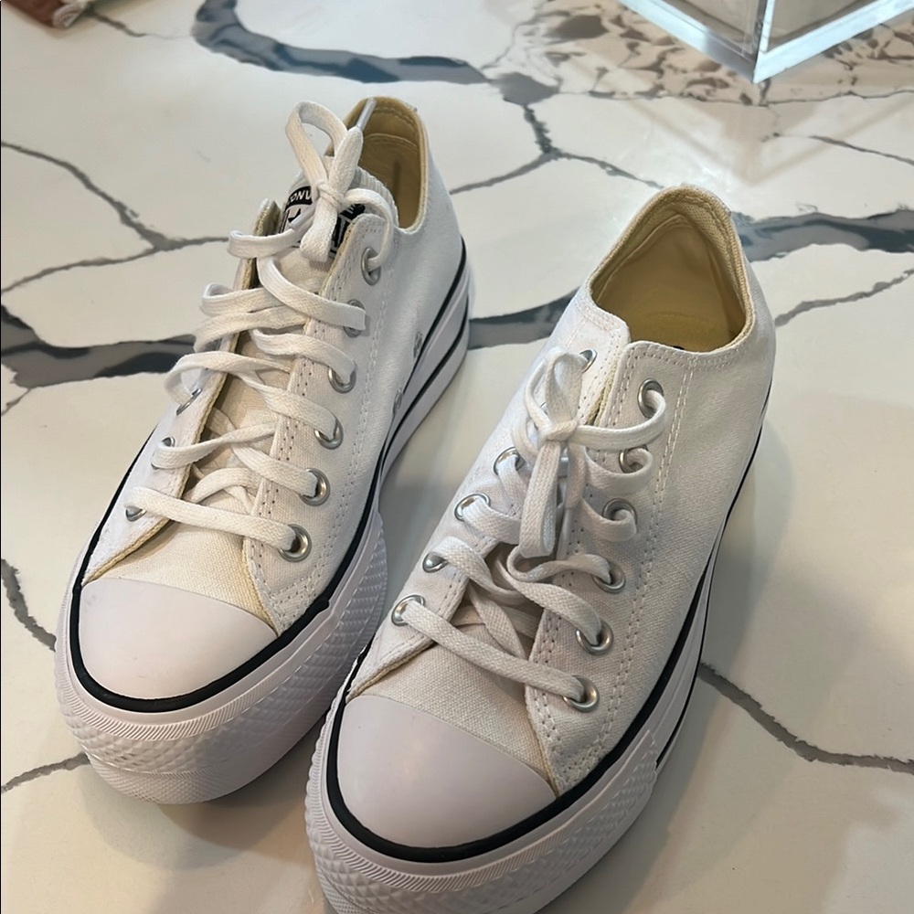 Converse White Platform Sneakers